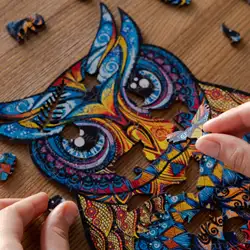 Owl Puzzle Being Worked