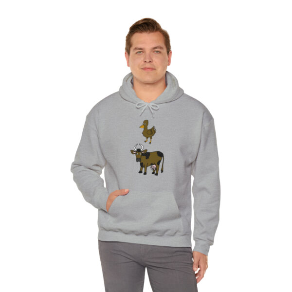 Hoodie - Brown Chicken Brown Cow – Front View – Male – Sport Gray