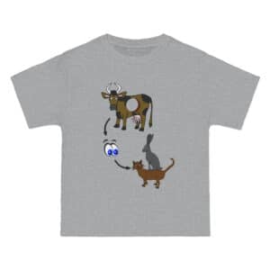 Holy Cow Look – T-Shirt – Front View - Light Steel
