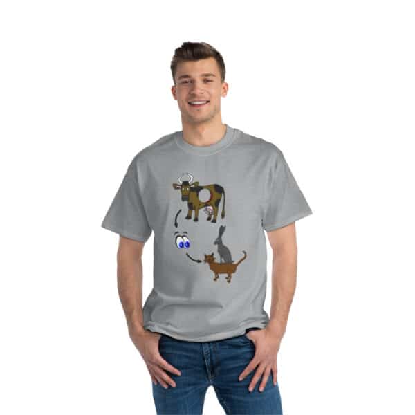 Holy Cow Look – T-Shirt – Front View – Male – Light Steel