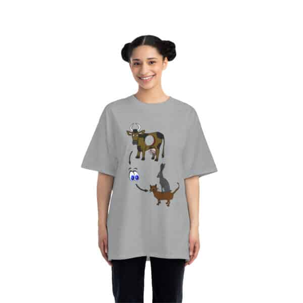 Holy Cow Look – T-Shirt – Front View – Female – Light Steel
